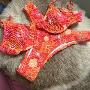 Target Orange Floral Bikini Set